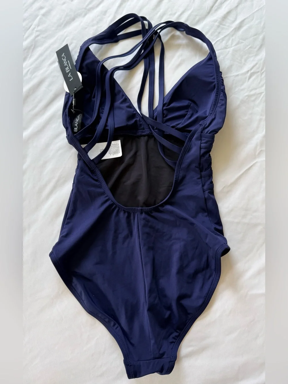 La Blanca NWT Navy Strappy One-Piece Swimsuit Tummy Control